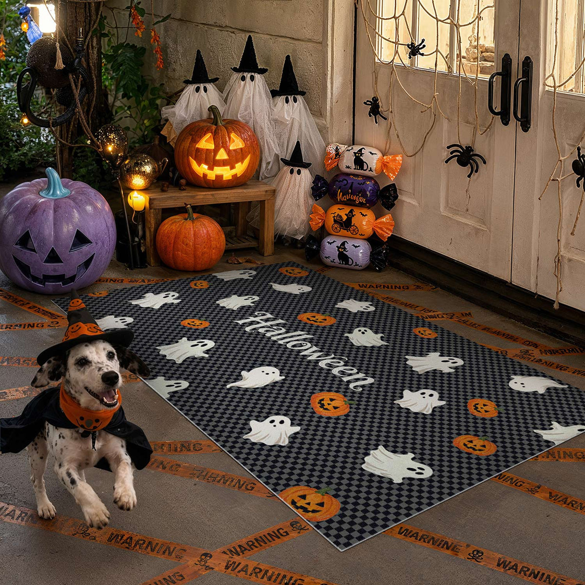 Halloween Little Ghost Black Doormat