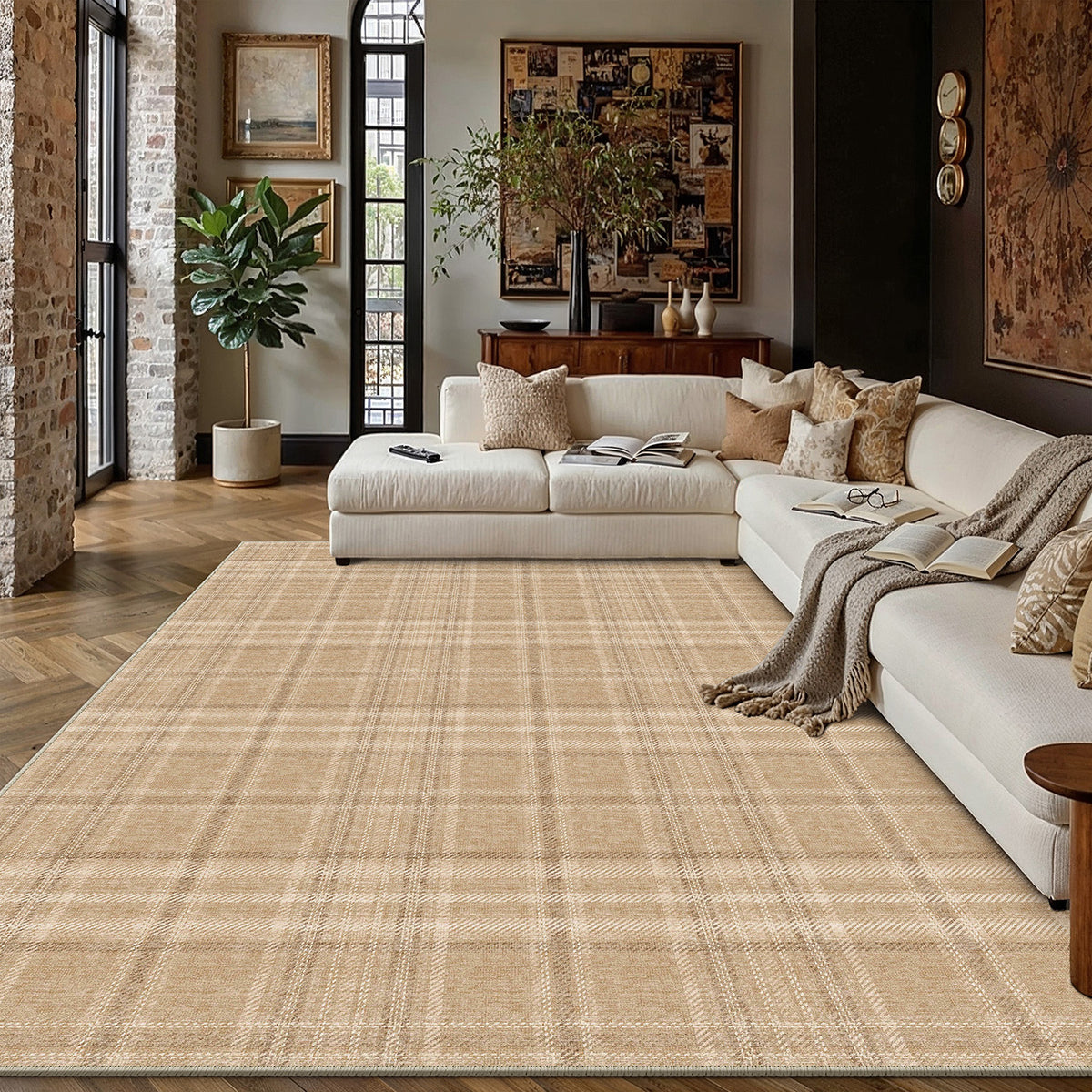 Waverly Plaid Brown Rug