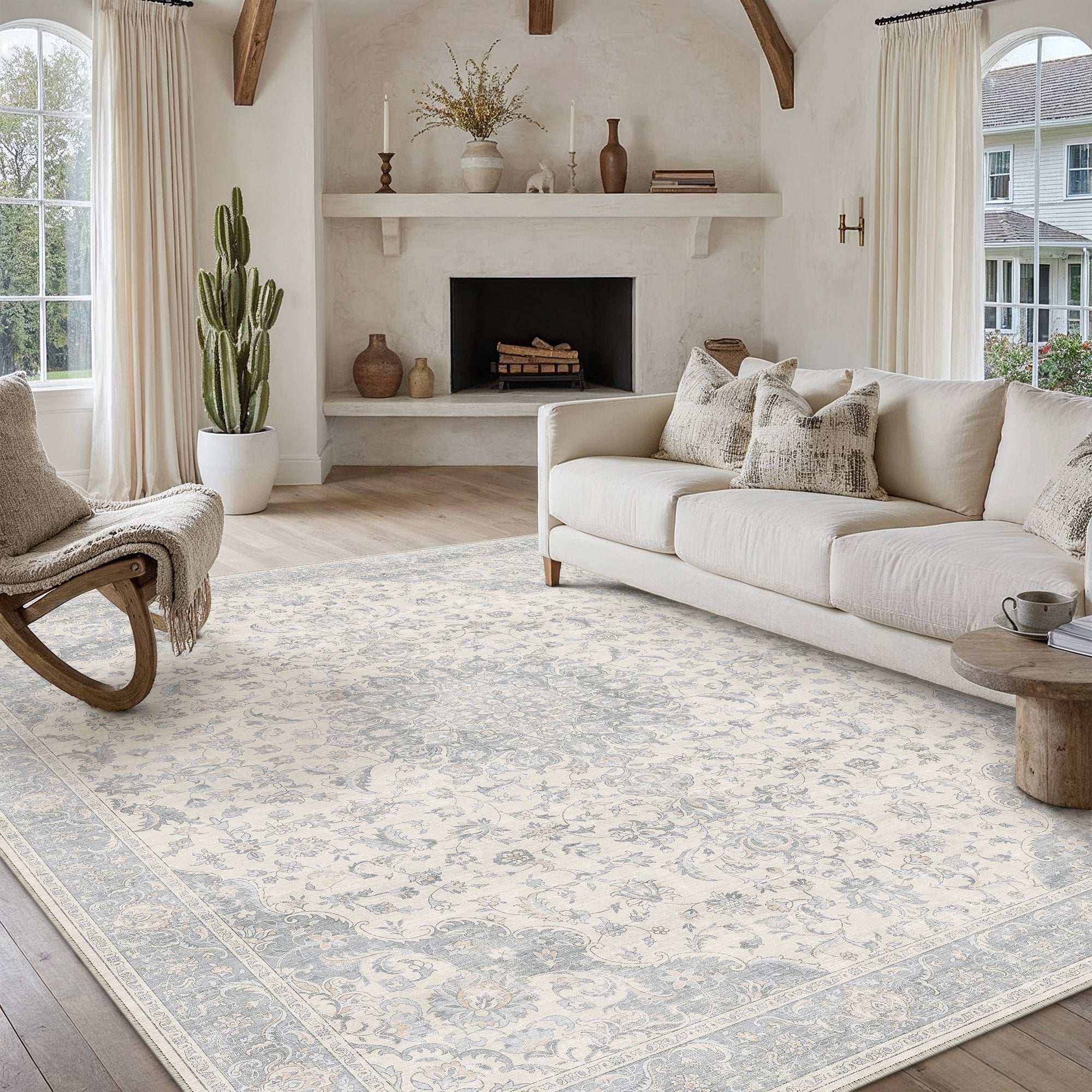 Violet Reverie Gray Rug