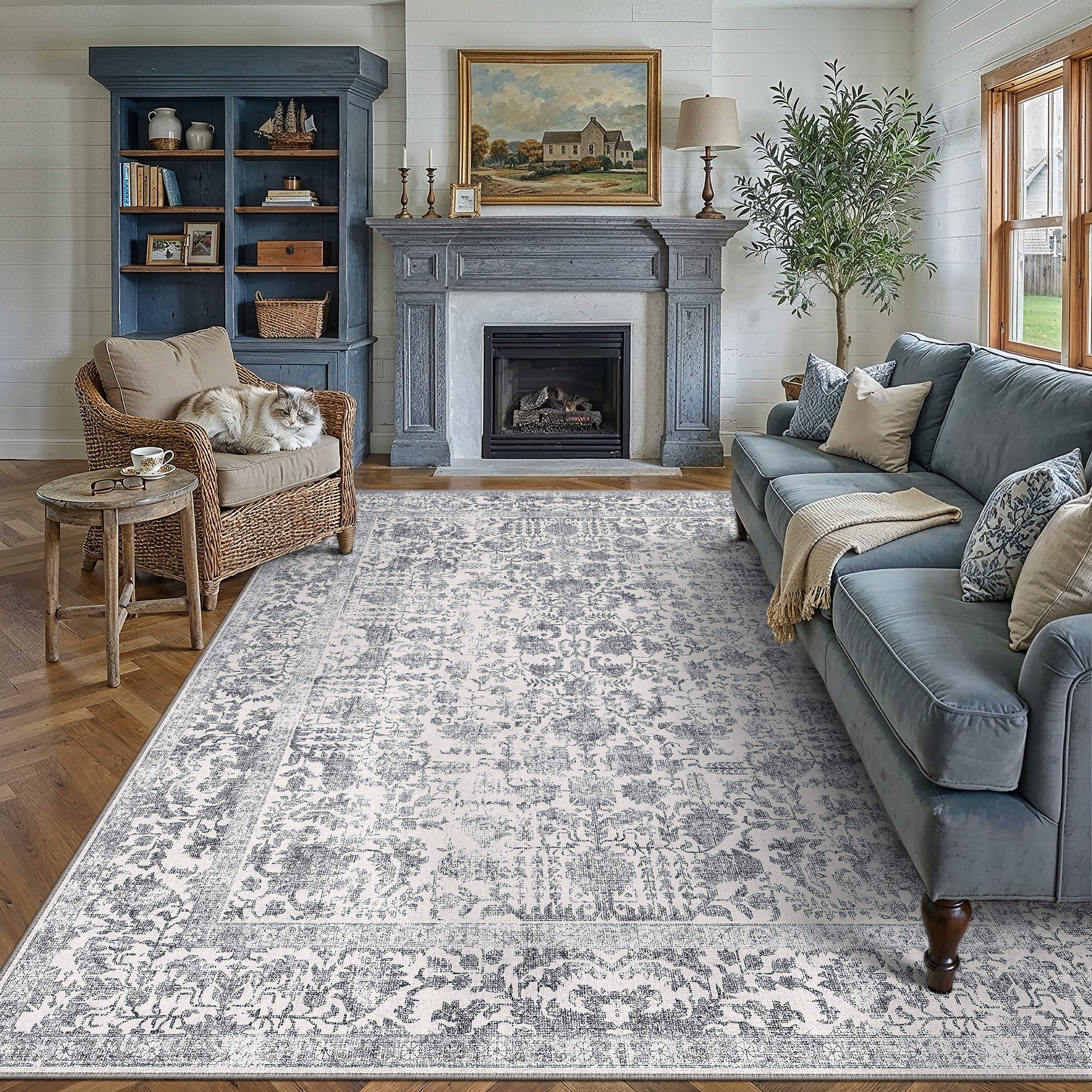 Amber Garden Blue Rug