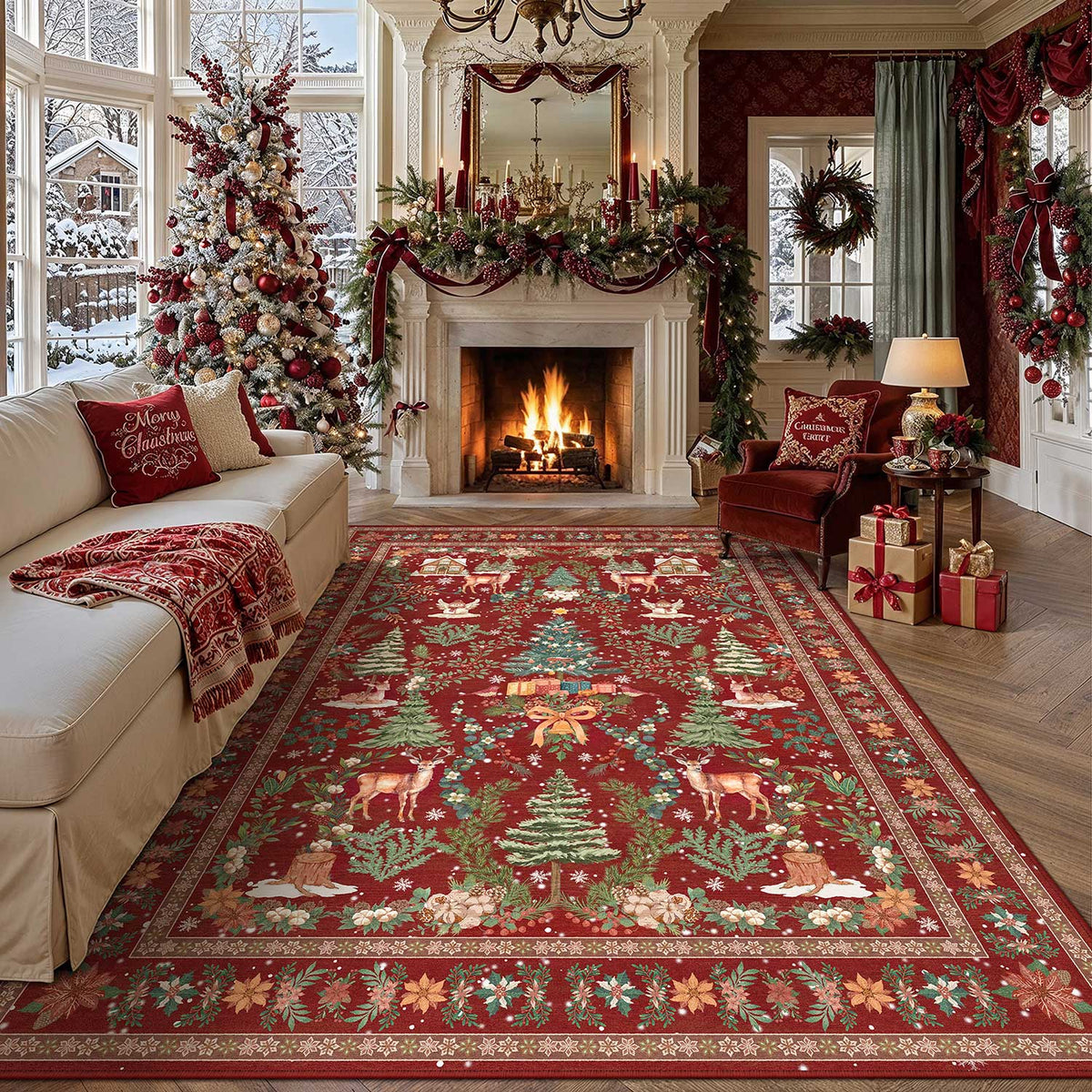 Holiday Cheer Red Rug