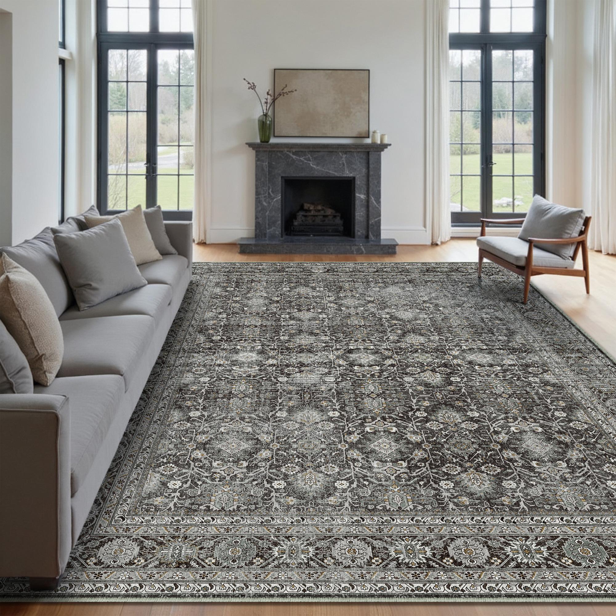 Mocha Serenity Black Rug