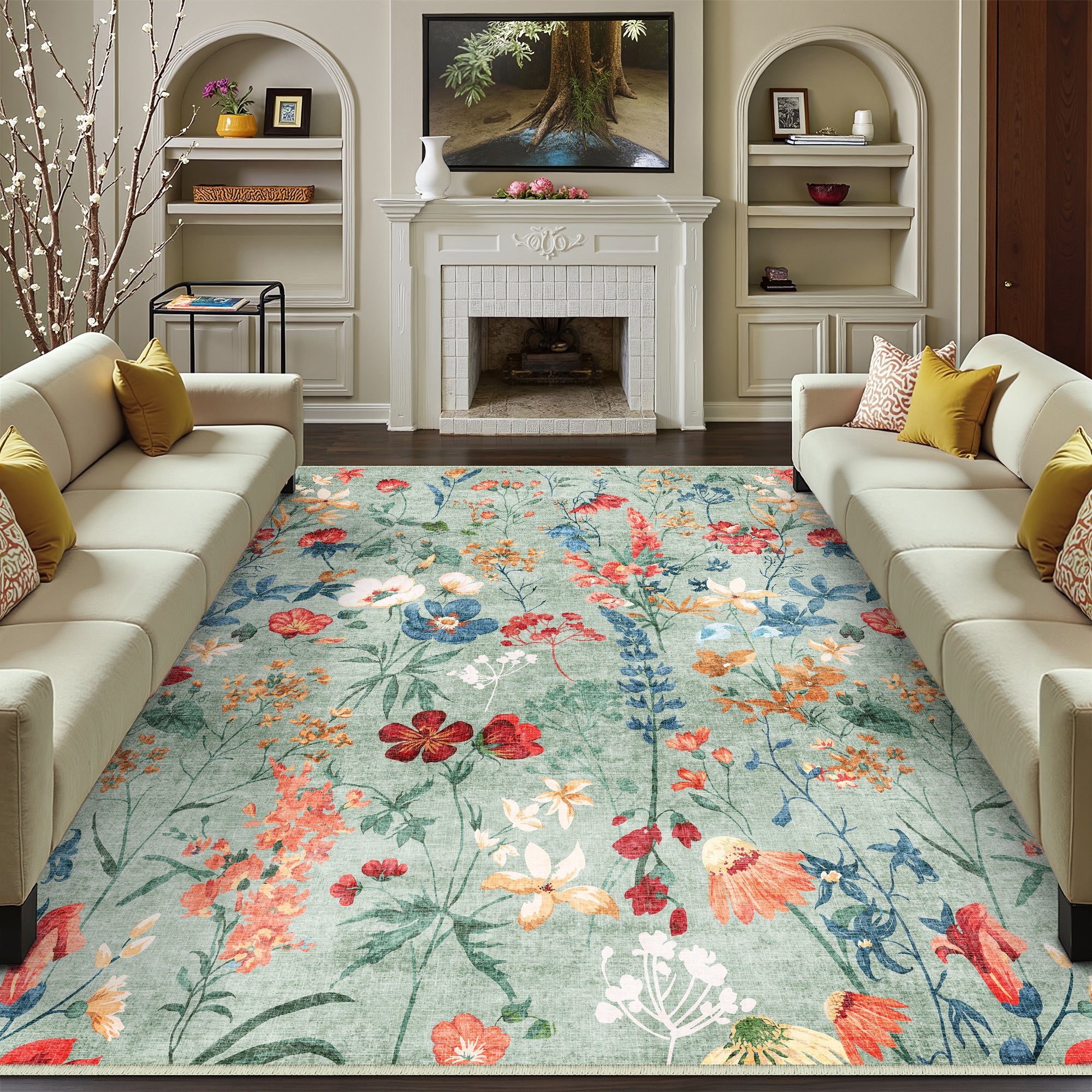 Eden Petals Green Rug