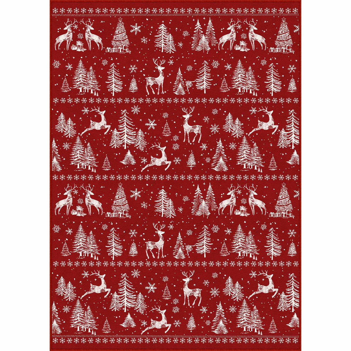 Reindeer Cheer Red Rug