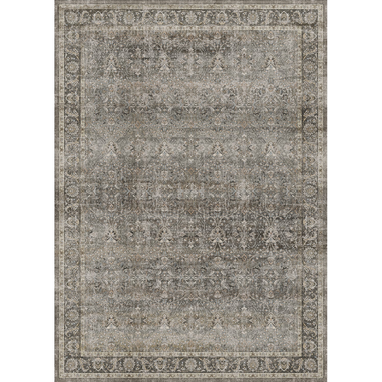 Rose Garden Gray Brown Rug