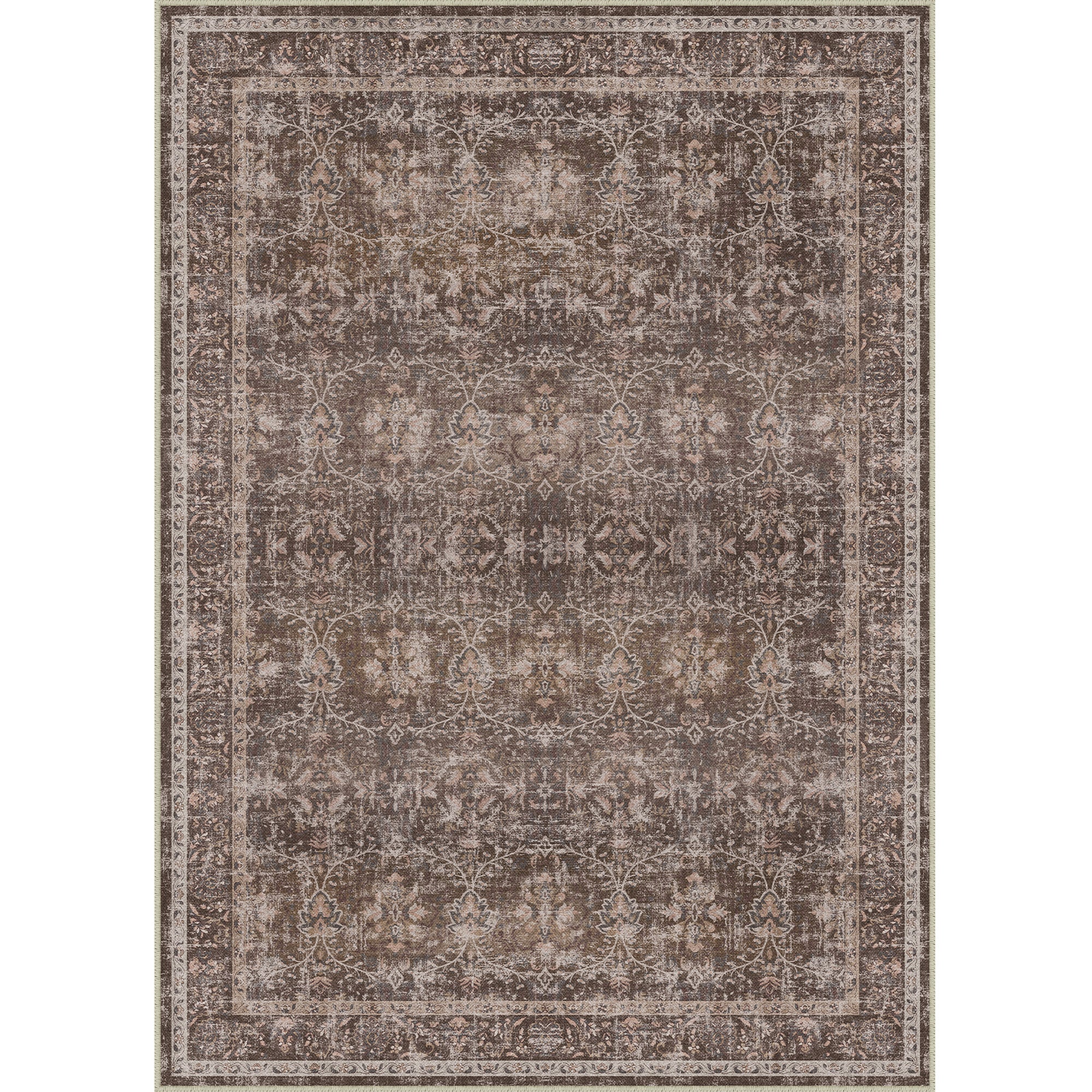 Rose Garden Red Brown Rug
