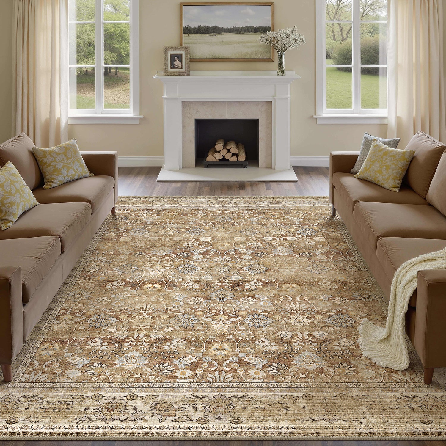 Sienna Bloom Brown Rug