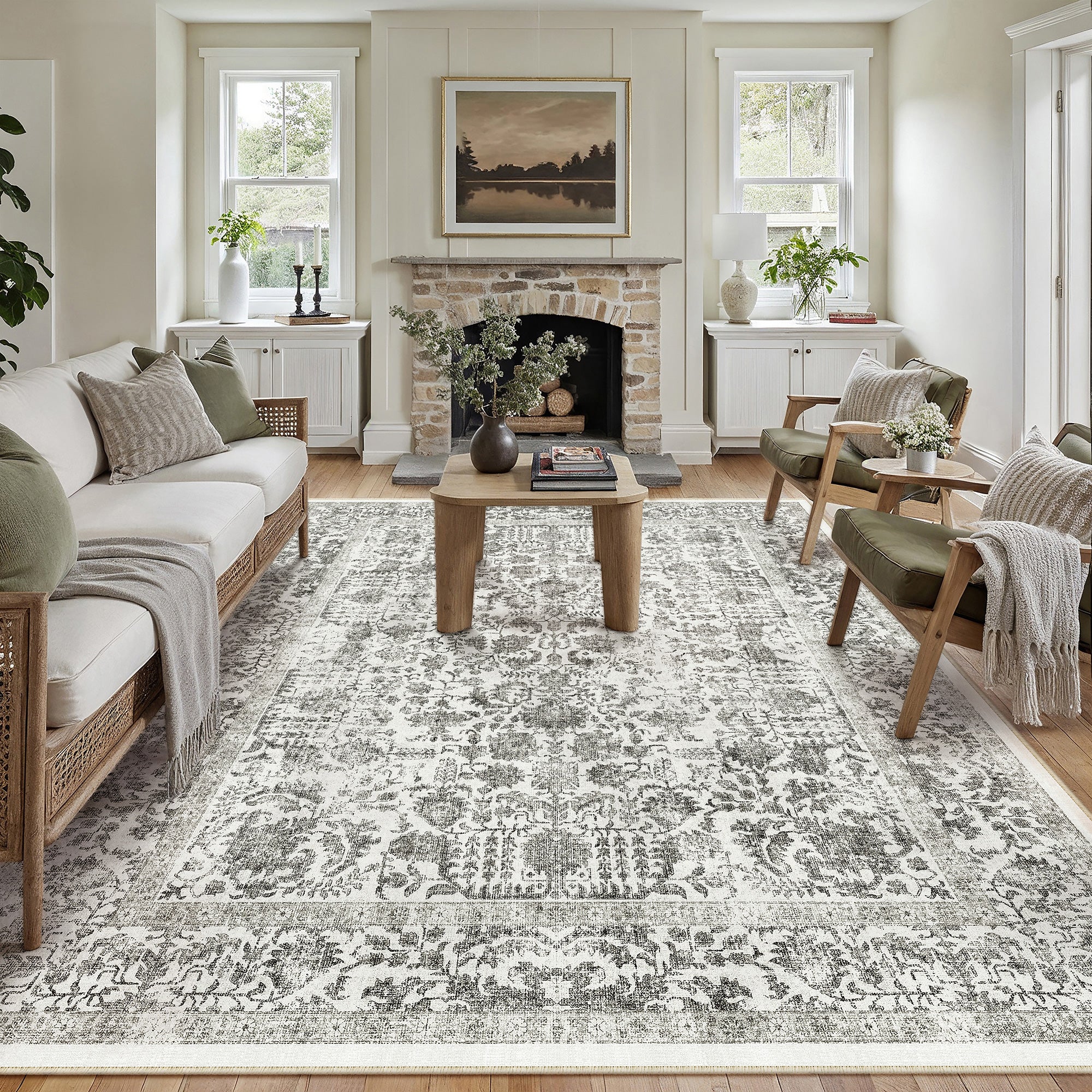 Amber Garden Black Rug