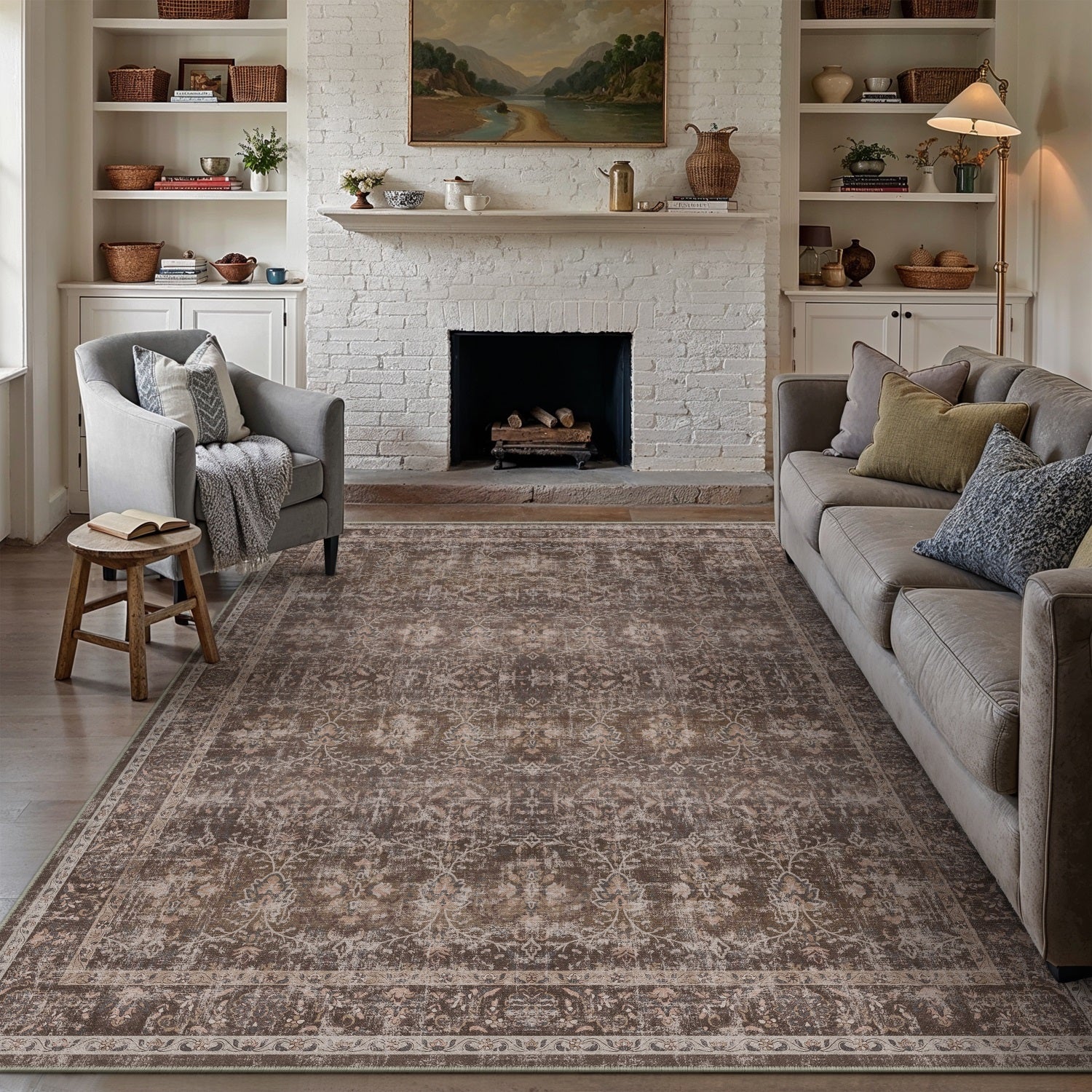 Rose Garden Red Brown Rug