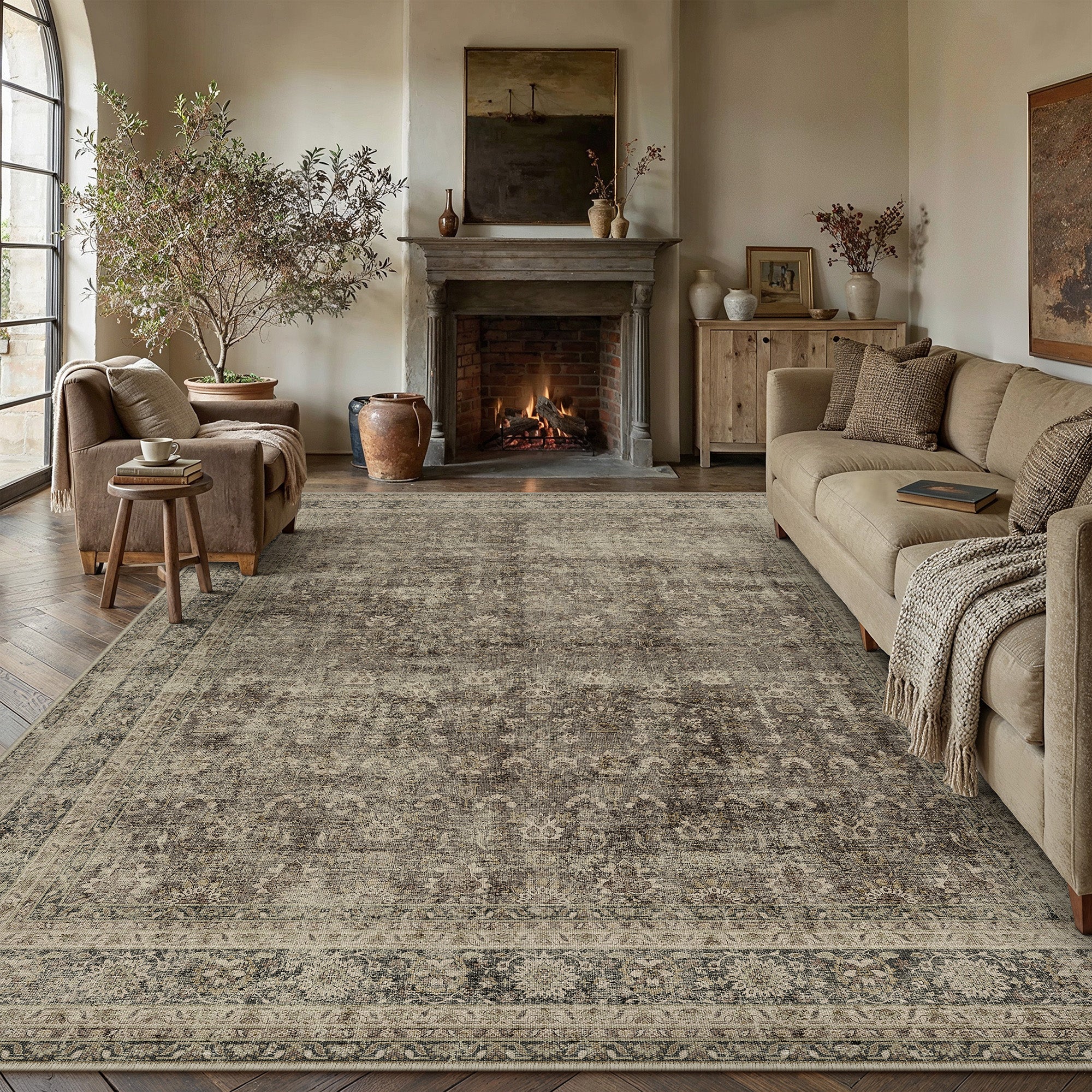 Raya Garden Brown Rug