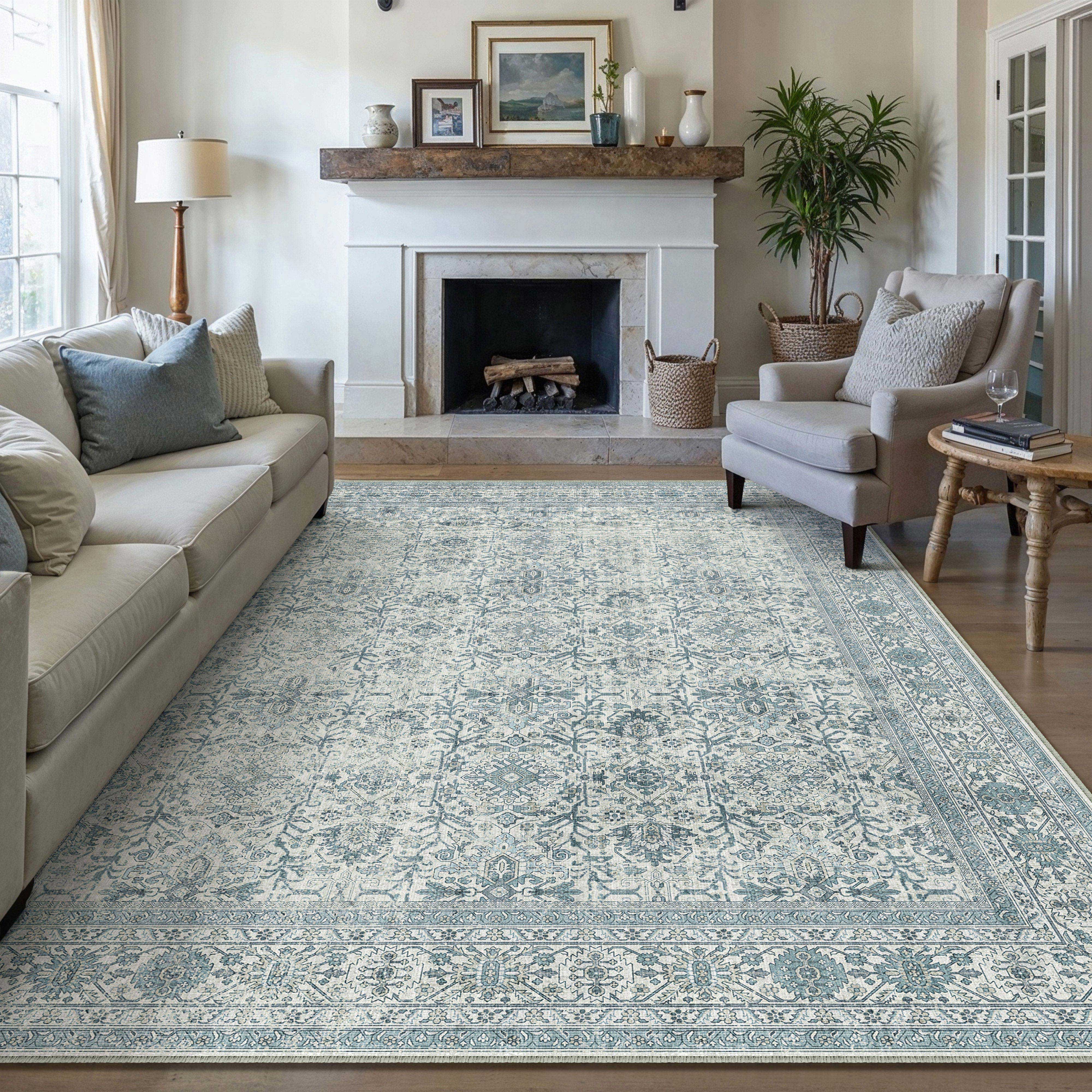 Mocha Serenity Blue Rug