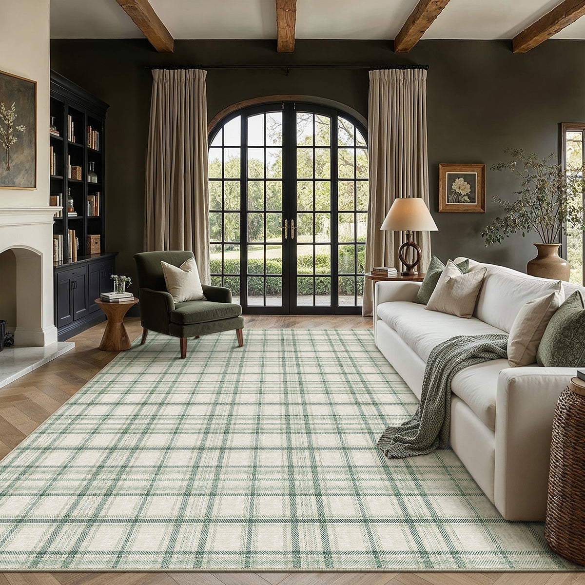 Waverly Plaid Green Rug